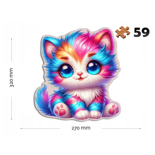 Puzzle Drewniane Kotek 59 elementów